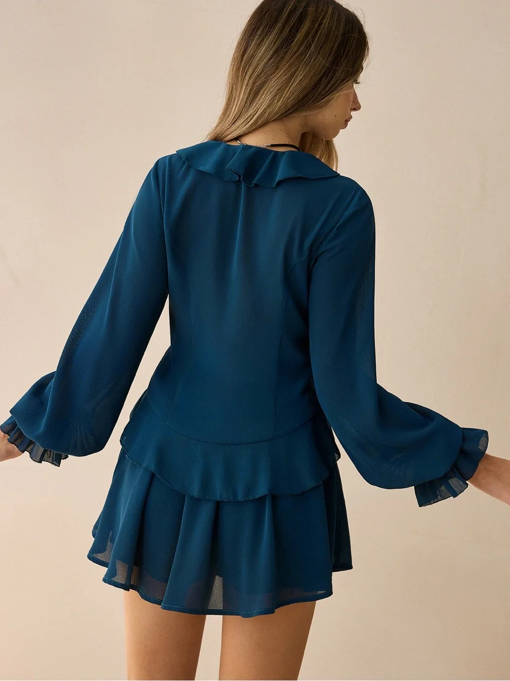 Commense chiffon ruffled
